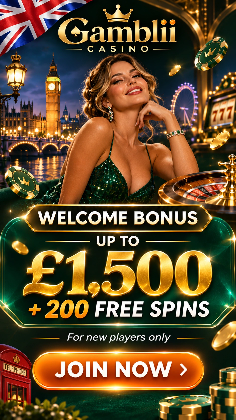 Gamblii Casino Online affiliate landing preview
